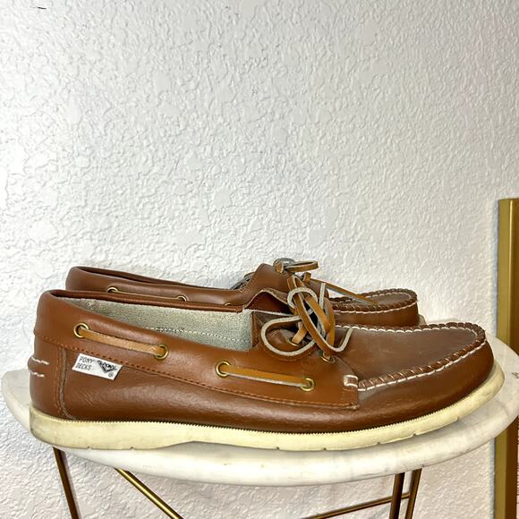 Pony Boat Decks Shoes Mens Size 7 Brown Loafer Preppy - Picture 1 of 8